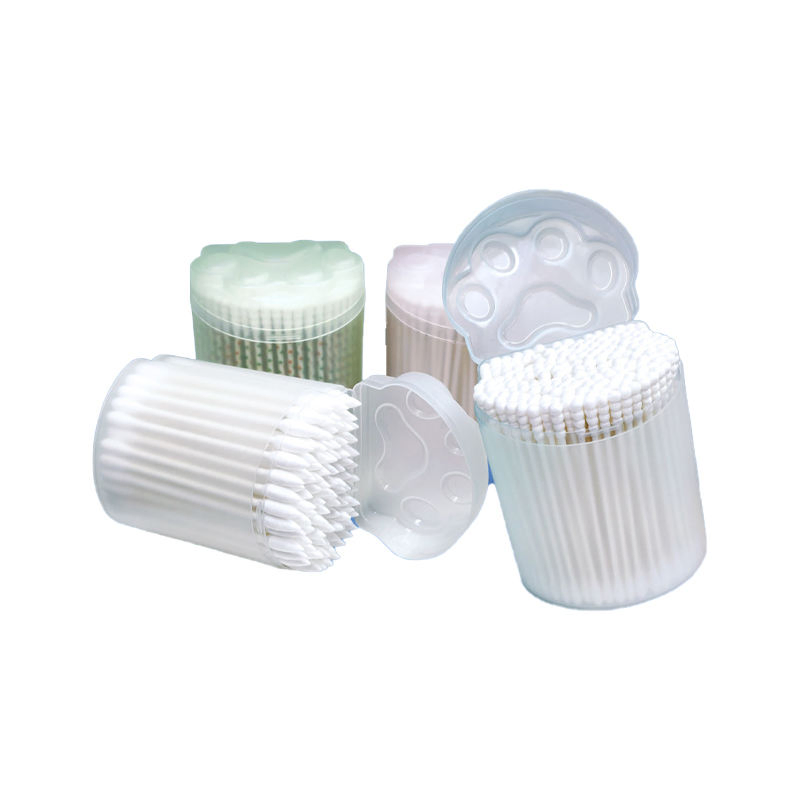 New Style: 20o Pieces of Cotton Swabs in a Cute Cartoon Bear Paw-Shaped Box