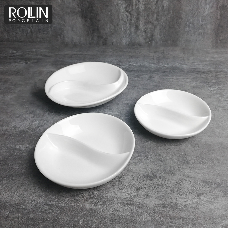 Multi-Specification Nice Square Divided Sauce Porcelain Dish