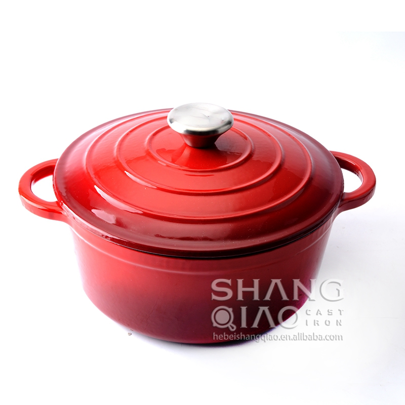 20/22/24/26/28 Dutch Oven Roasting Cooker Cooking Pot Round Cast Iron Casserole Dish