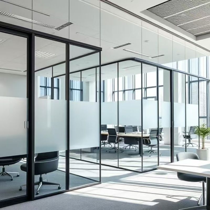 Sleek Glass Partition for Commercial
