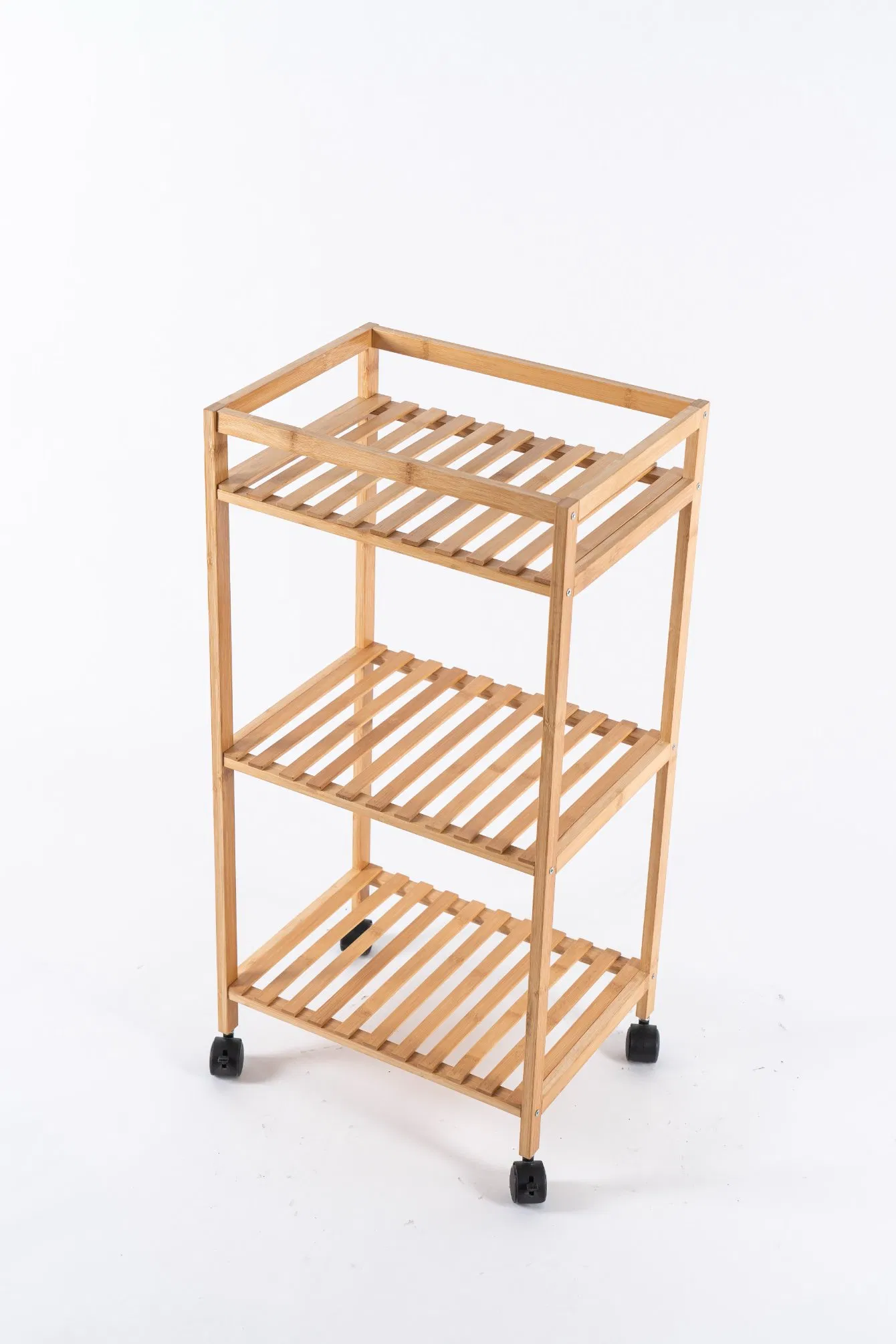 Bamboo Wholesale Environmental Protection Kitchen Bathroom Storage Trolley