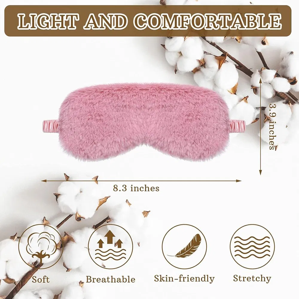 High Quality Luxury SPA Makeup Face Wash Polyester Wide Elastic Head Band and Plush Eye Msak Deep Sleep Set Custom Logo