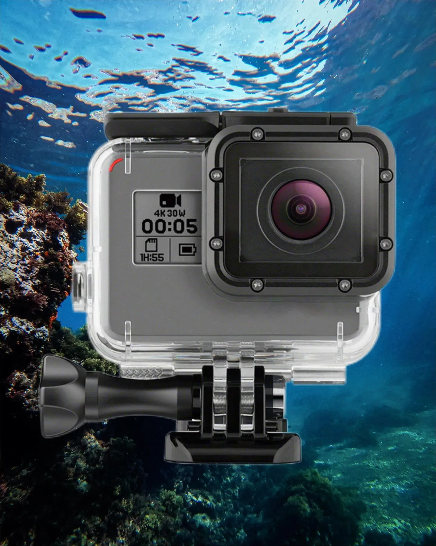 Action Camera Accessories 60m Waterproof Housing Case for Gopro Hero 12 5 7 8 Black Action Camera