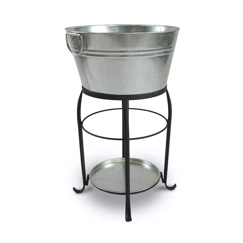 Black Metal Finished Aluminum Champagne Bucket with Tall Stand for Bowmore Cabin Fever Deanston Istanblue