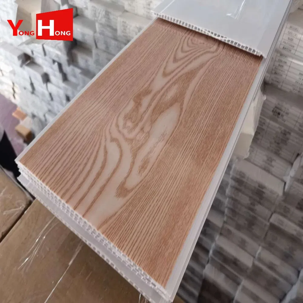 200*7.5mm Panama Tablilla PVC Cielo Techo Wood Affect PVC Wall Panel Plain Ceiling Wooden Pared Panel PVC Sky Board