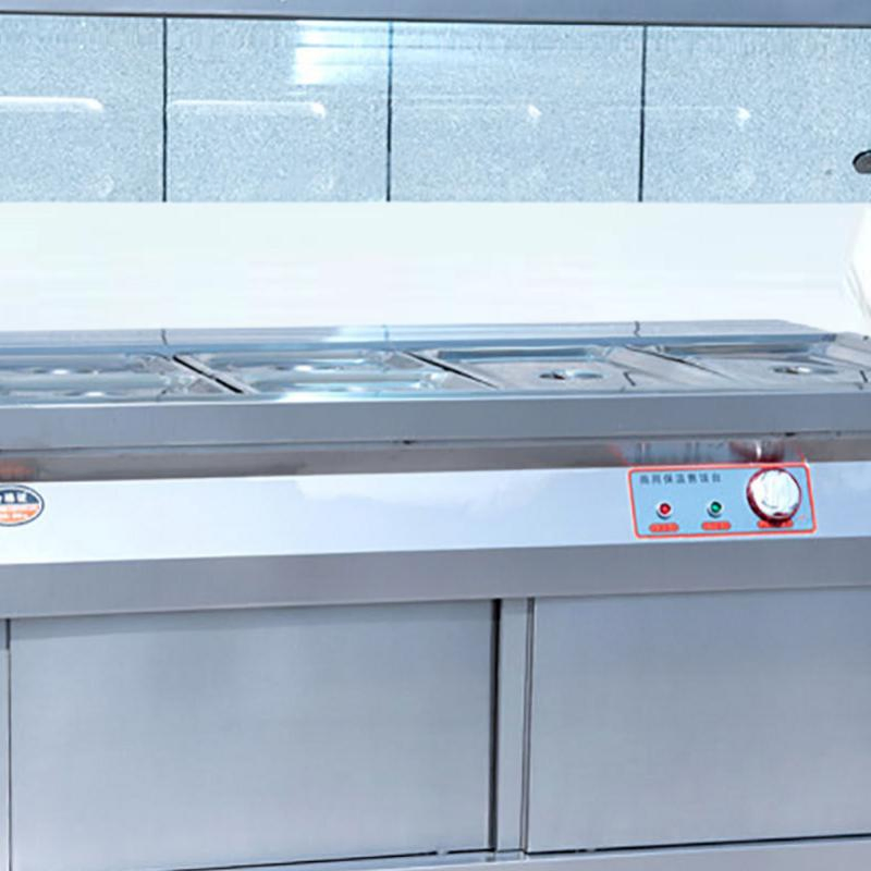 Hotel Restaurant Catering Kitchen Equipment Food Insulation Buffet Soup Food Warmer Style Electric Bain Marie with Glass Video Insulation Table