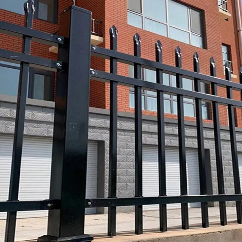 Modern Black Steel Square Tube Garden Fence System for Outdoor Spaces