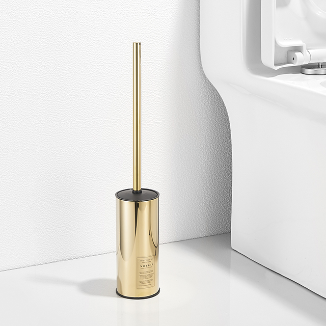 Держатель для туалетного ёршика золотой с длинной ручкой