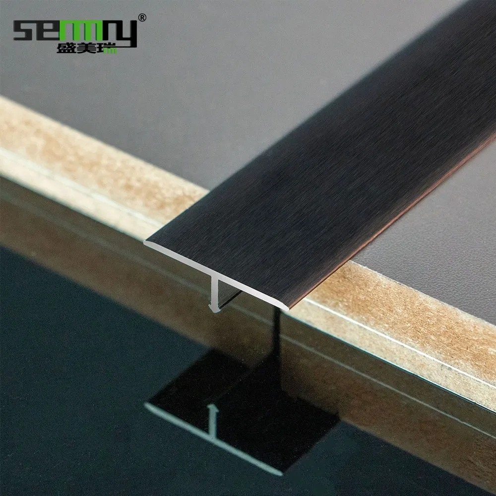 Fashion Design Aluminum Alloy Wall Flooring Accessories T Shape Trimming Corner T Channel Transition Metal Tile Trim T Shape