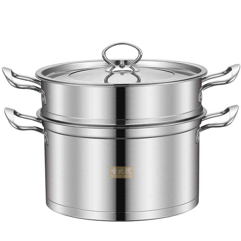 Factory Direct Sale Stainless Steel 2 Tiers Steamer with Steel Handle