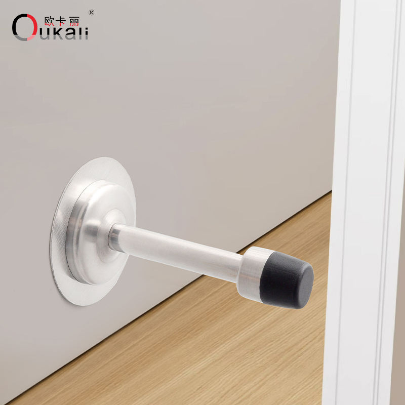 Oukali Garage Door Draft Stopper Sillicon Sliding Stoppers Stainless Steel Door Stopper with Rubber for Home
