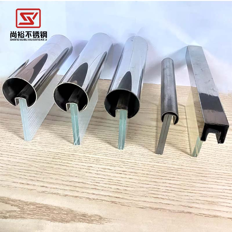50*50 Elegant Stainless Steel Glass Card Slot for Stylish Stair Designs