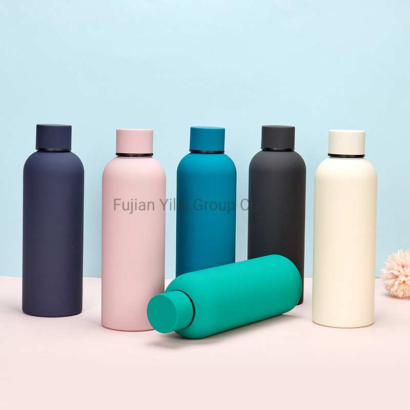 BPA-Free Thermal Water Bottle Rubber Painting Stainless Steel Water Bottles Travel Tumber Mug