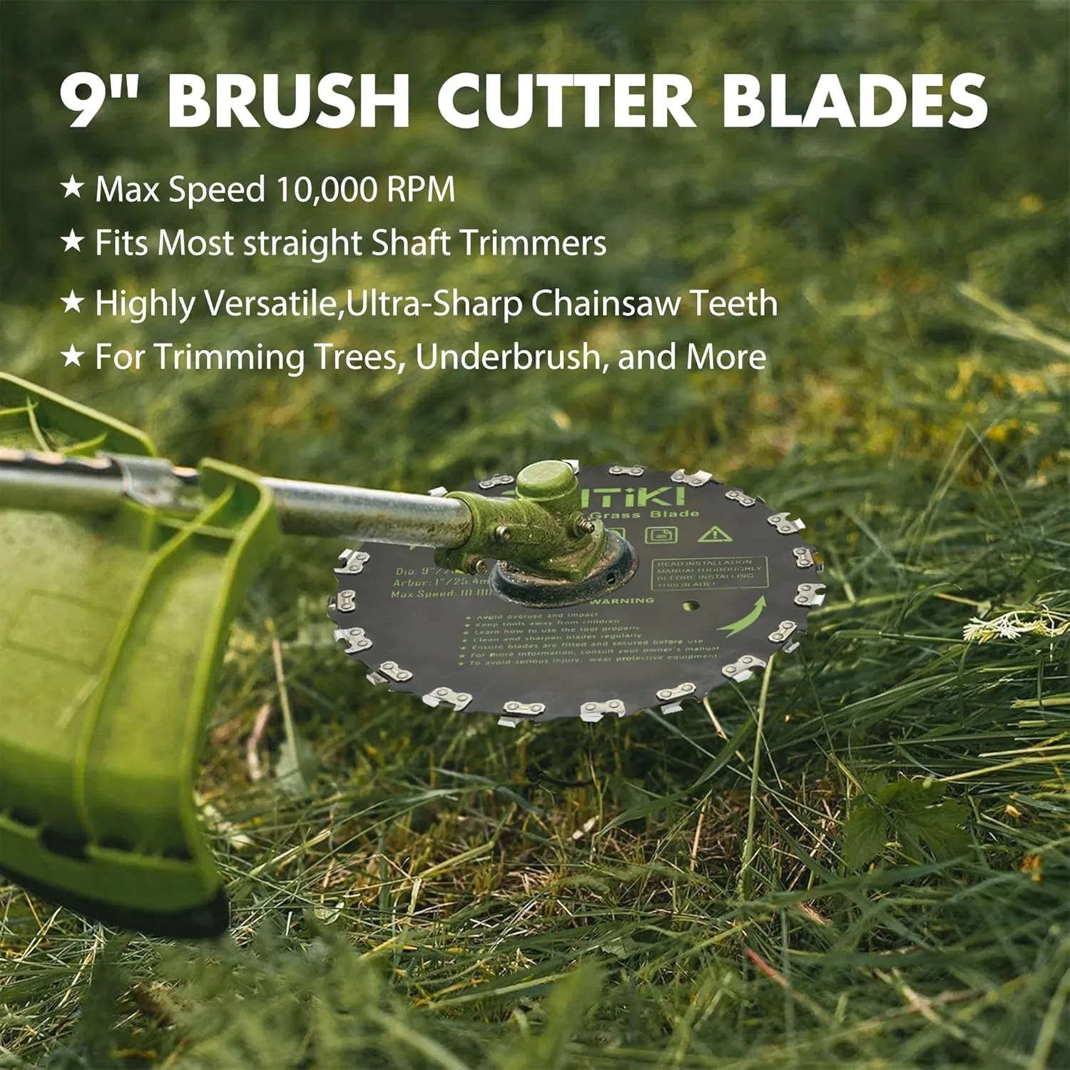 9" Chainsaw Brush Cutter Blades and File Set, 20 Tooth Circular Trimmer Saw Blade for Weedeater, Circular Brush Blade with 7/32" File Trimming Trees, Cutting St