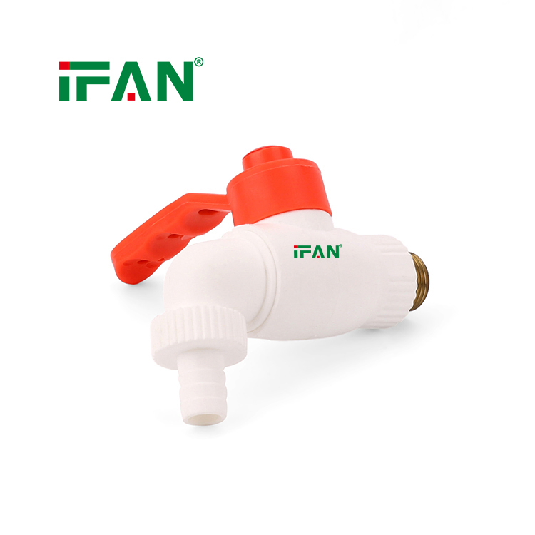Ifan Factory Price White PPR Fittings PPR Tap 1/2 3/4 Inch Plastic PPR Bibcock