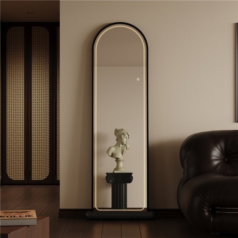 Elegant Sleek Modern Full-Length Mirror with Solid Wood Frame, Durable for Bedroom Decor