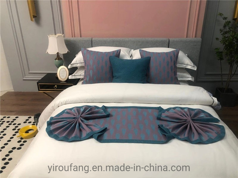 Condo King Bed Yarn-Dyed Jacquard Orange Decorate Bed Flags