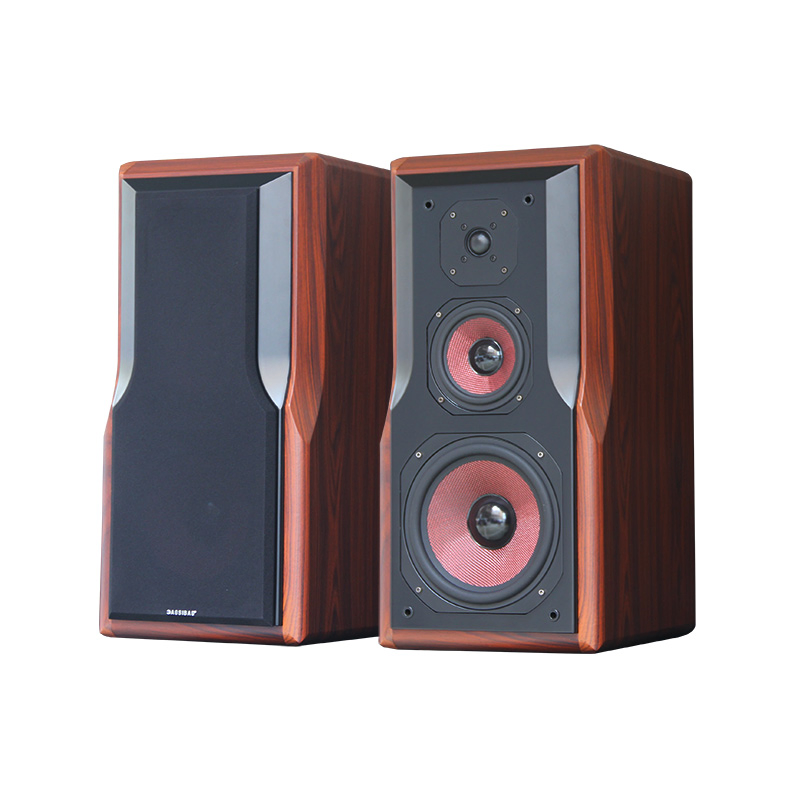 Passive Bookshelf Speaker 3 Way Home Theater Stereo Desktop 8-Inch