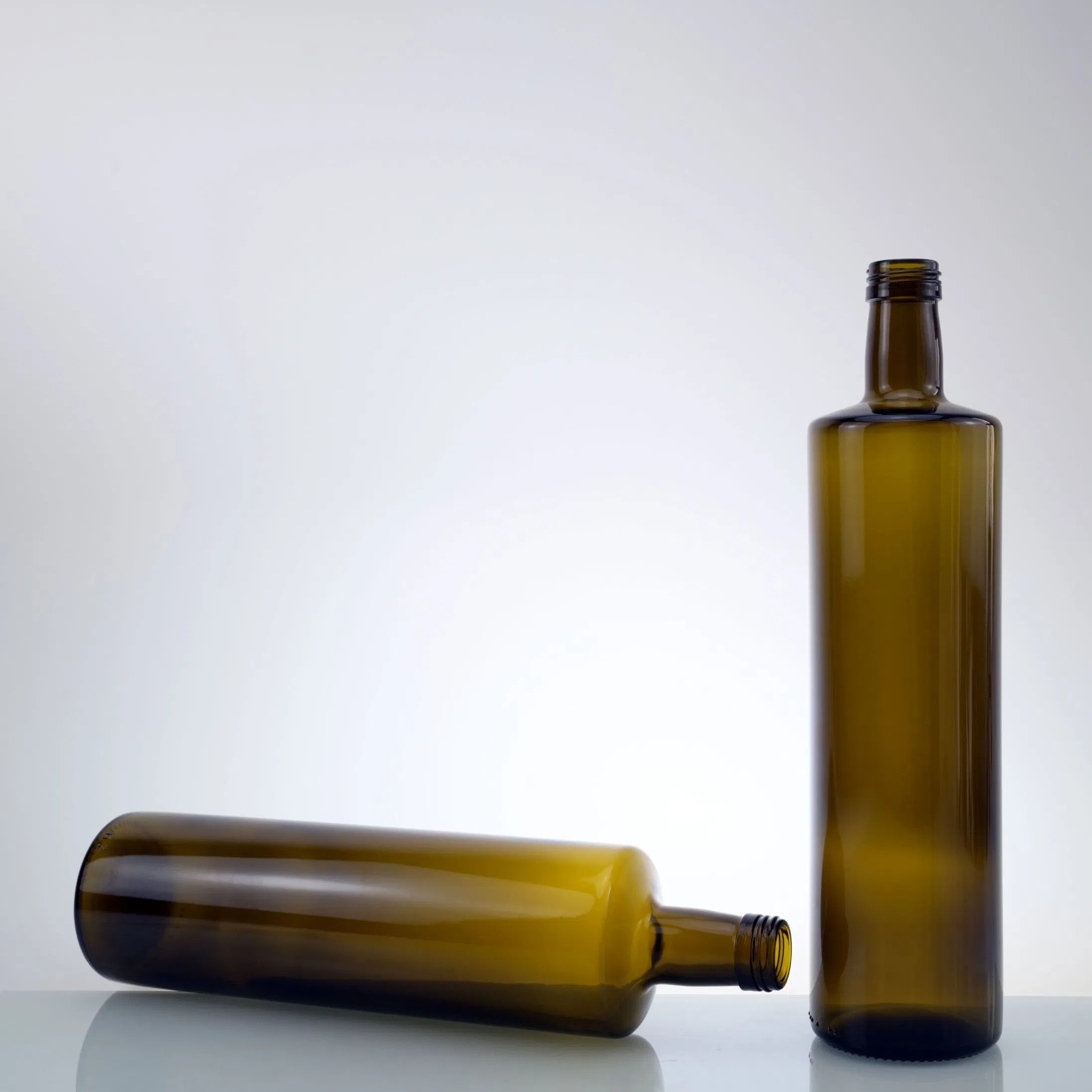 Empty Round 1000ml Classic Antique Green Glass Olive Oil Bottles Glass Containers with Screw Cap