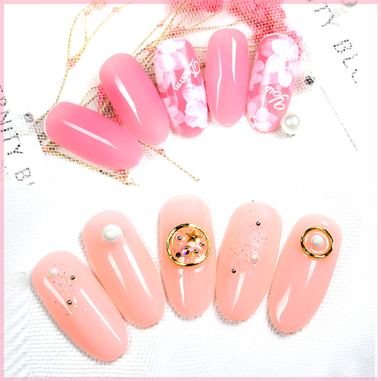 Private Logo 2019 Popular Long Lasting Crystal Nude Jade Pink Color Nail Gel Polish Vanish Kit