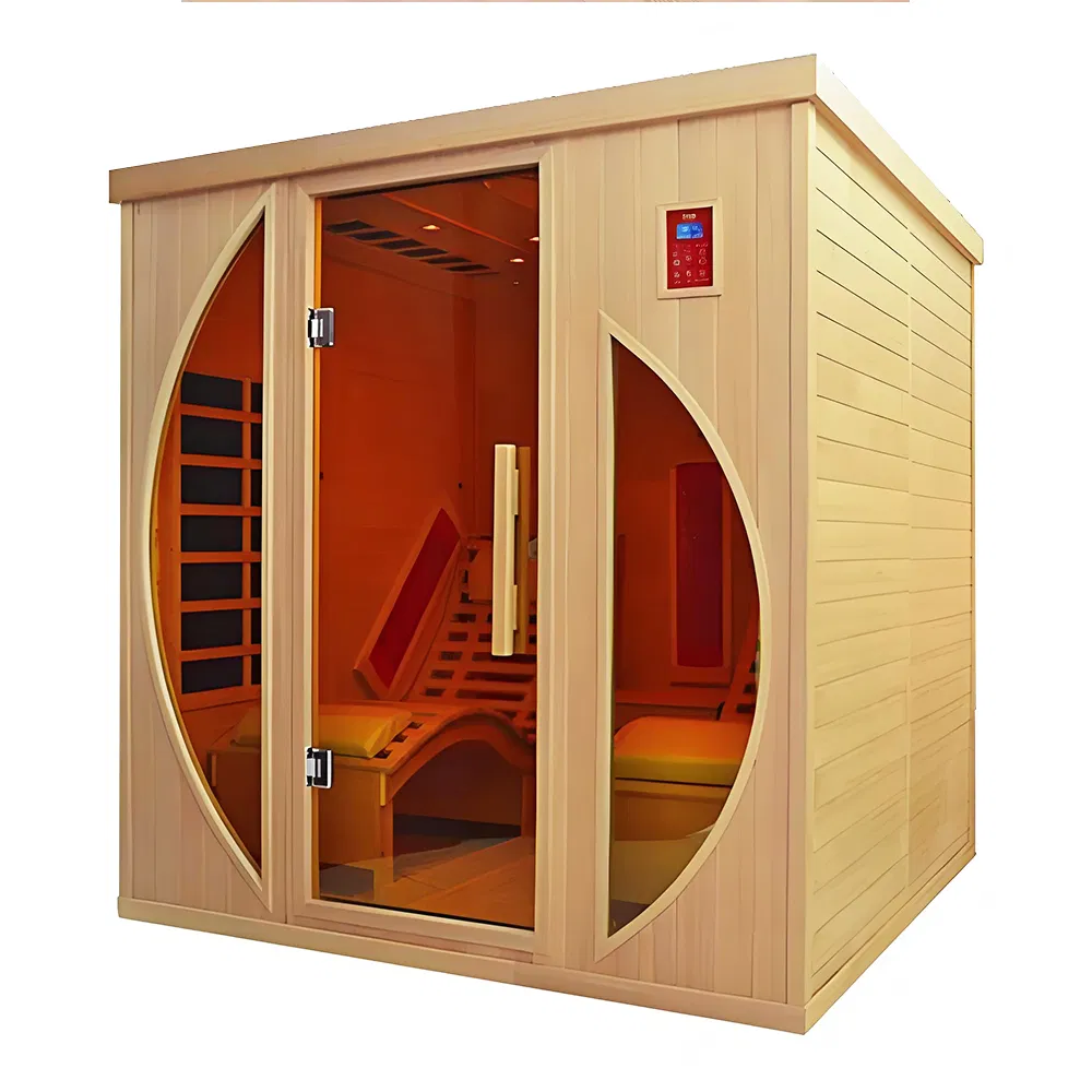 Solid Wood Infrared Sauna 4 Person Dry Sauna Room SPA Indoor Sauna Room with Far Infrared Carbon Heater for SPA Capsule