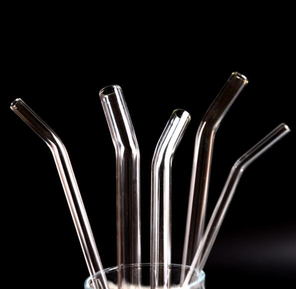 Reusable Eco Friendly BPA Free Straight /Bent Glass Drinking Straw with Cleaning Brush