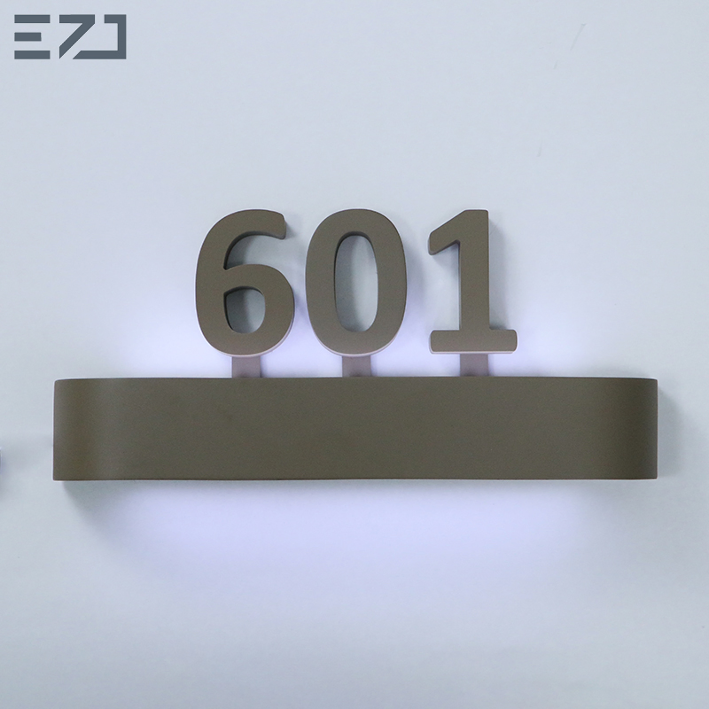 Ezd Free Design Hotel House Number Signage Plates with LED Light
