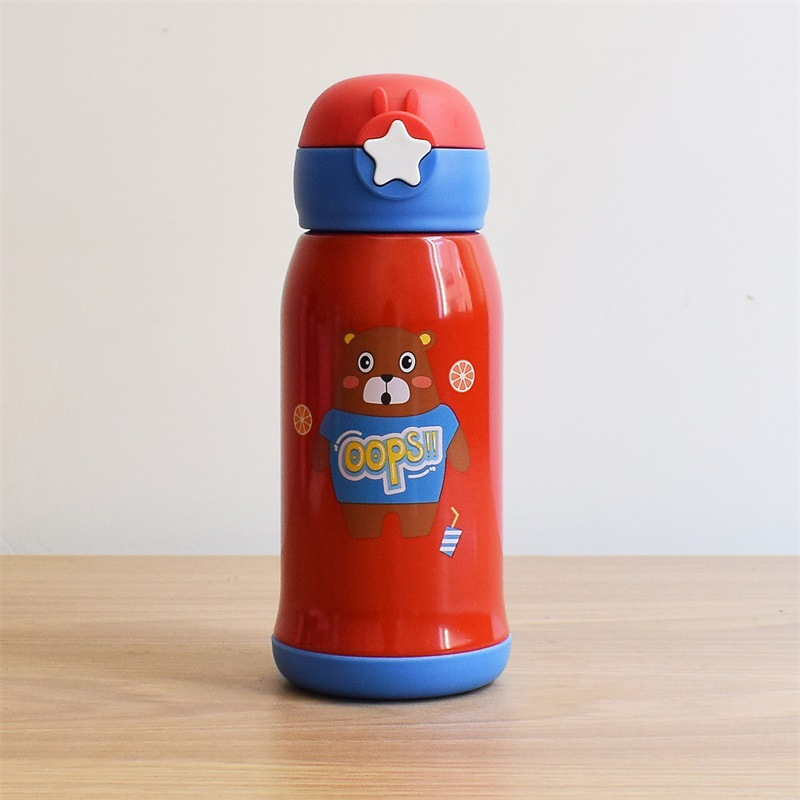 Heat Preservation 304 Children's Thermos Star Cup with Straw