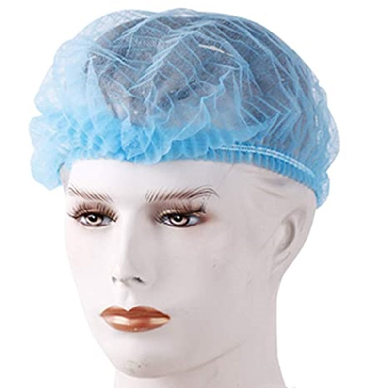 Disposable Non Woven Clip Cap in Blue Color 10GSM 18''19''