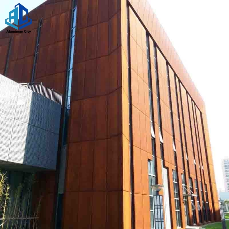 Corten Steel Perforated Curtain Wall System for Modern Building Facade with Weathering Resistant Finish