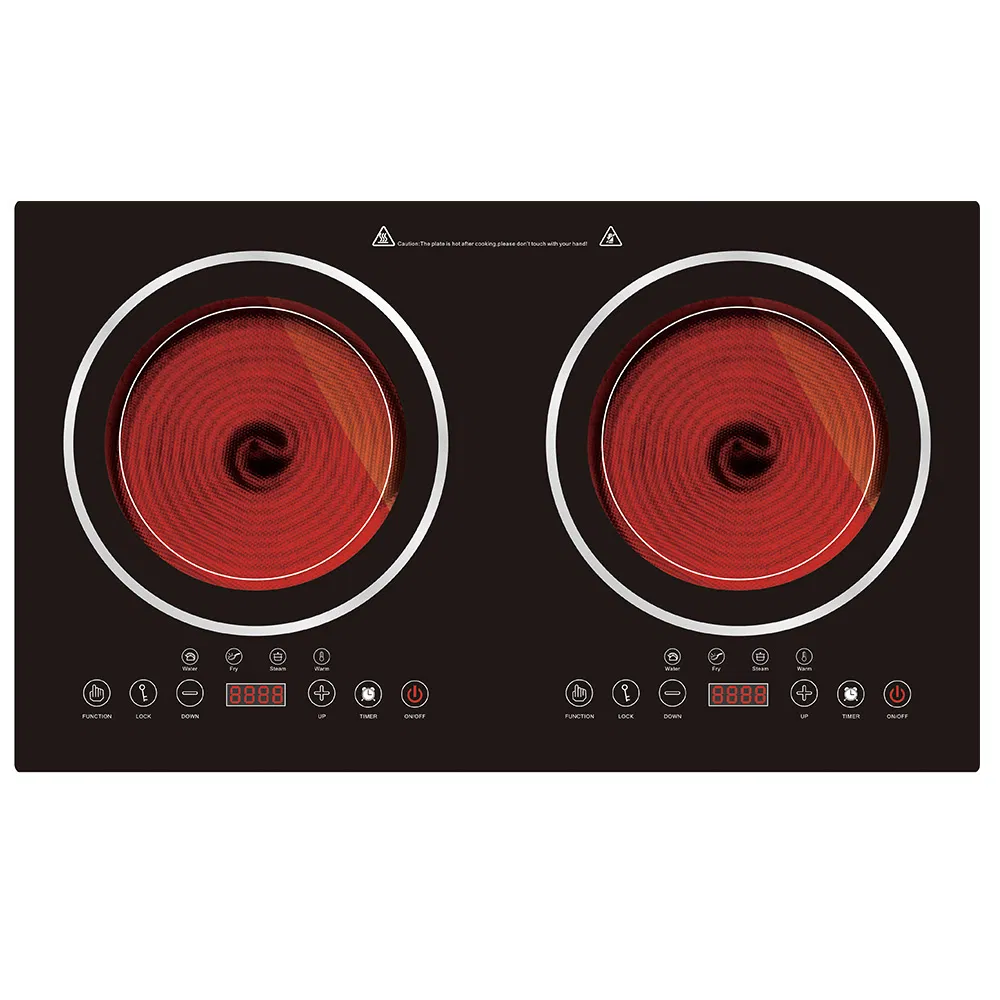 Built-in or tabletop soft touch screen double infrared cooker available
