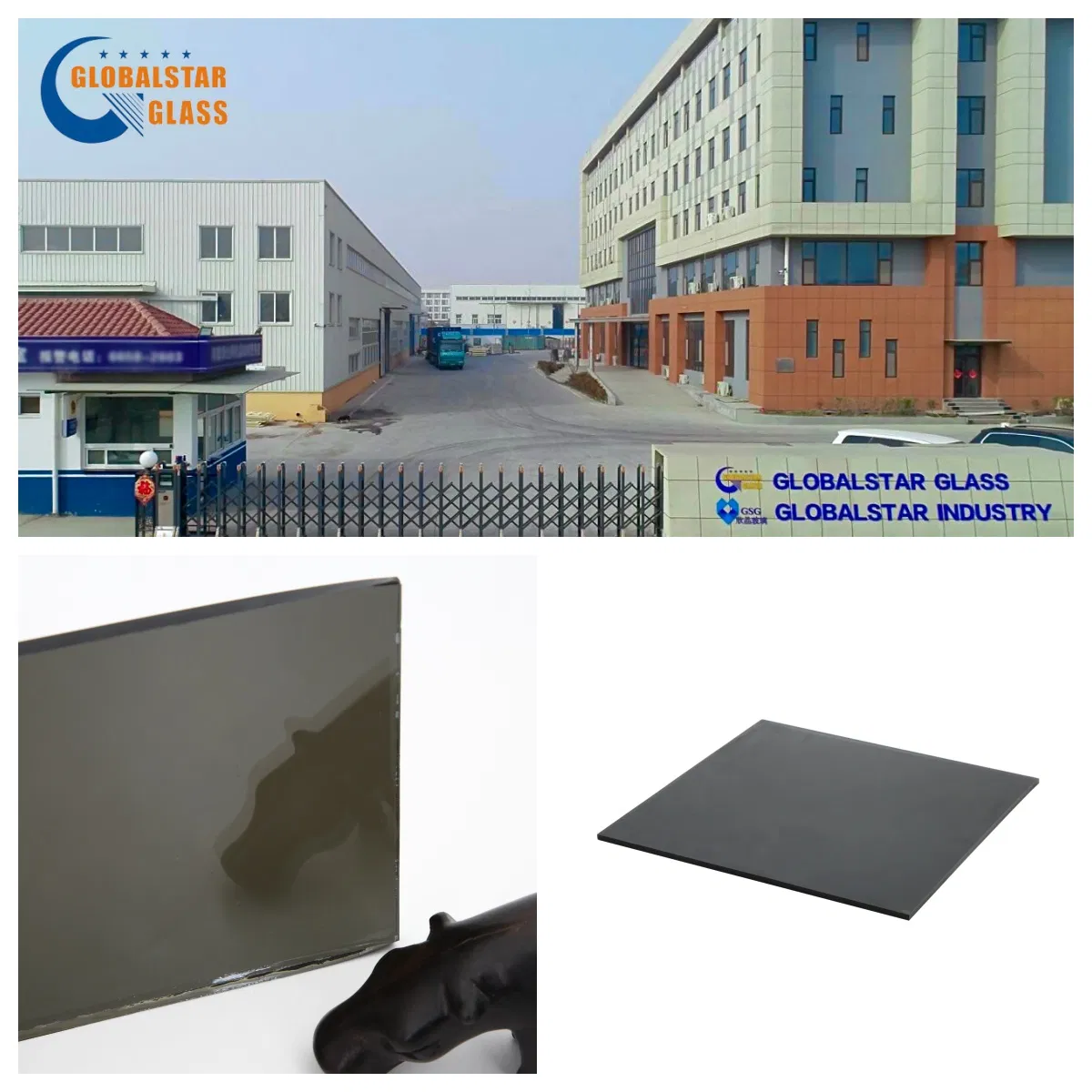 China Manufactured Dark Grey Tinted Float Glass