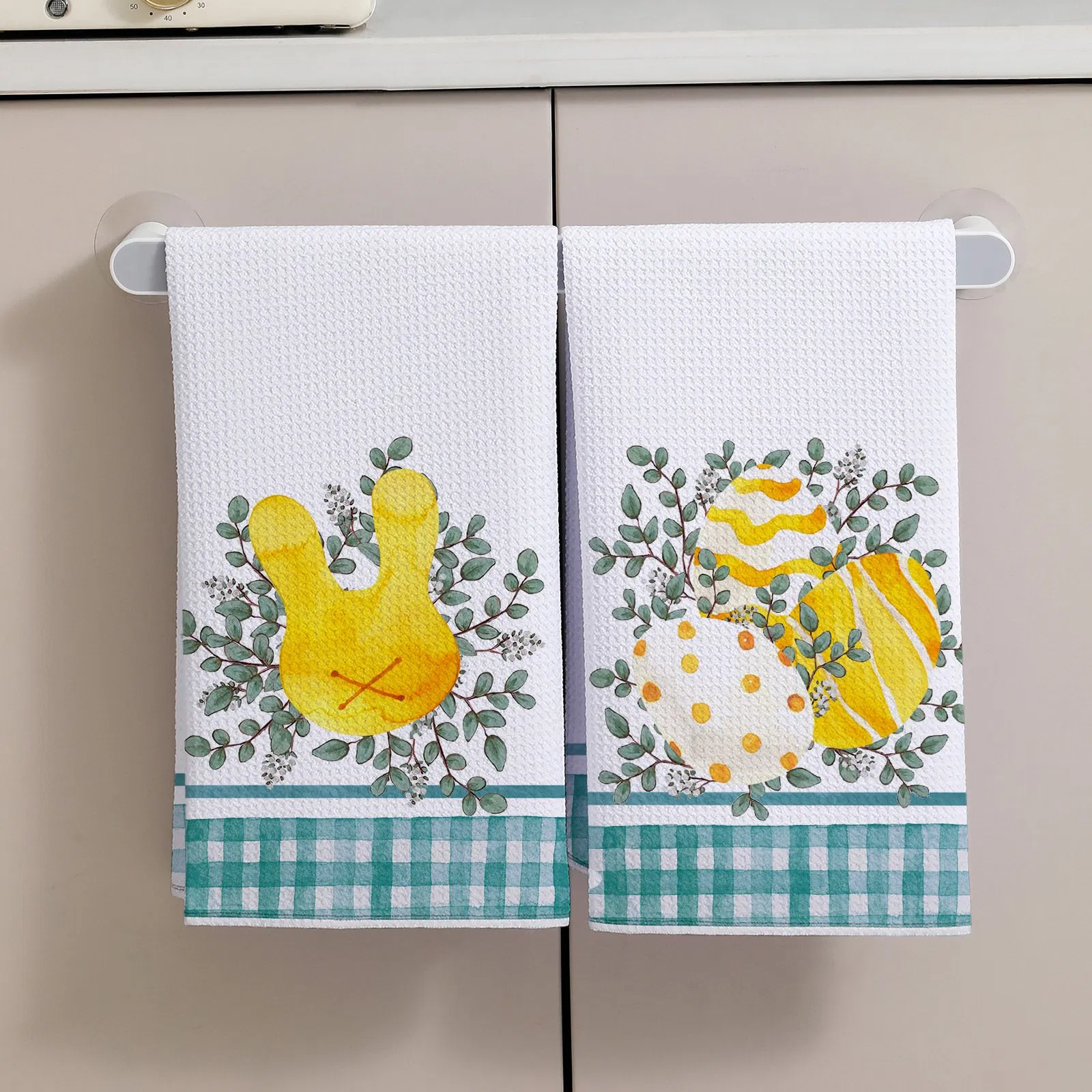 Custom Super Absorbent Reusable Waffle Weave 2-Piece Kitchen Tea Towel Set
