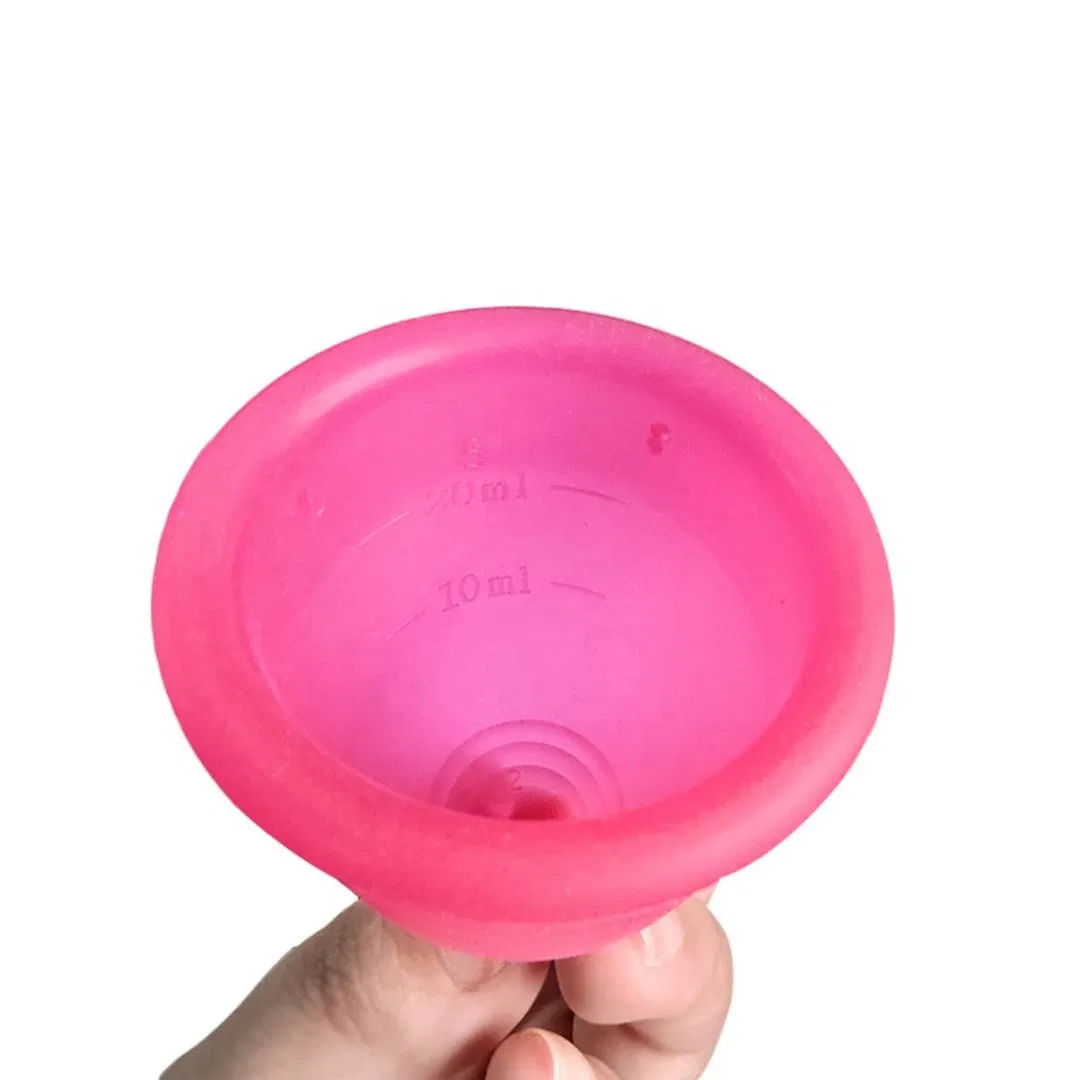 Safe and Comfortable Lady's Silicone Menstrual Cup for All-Day Use