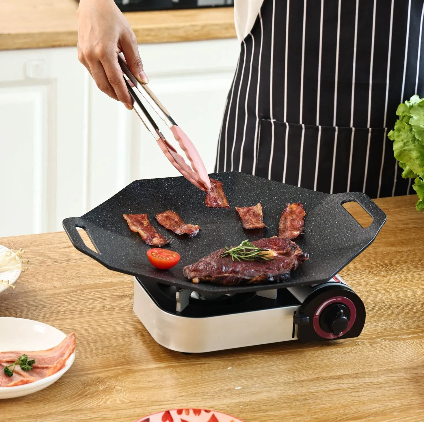 Outdoor Camping Cassette Stove Induction Cooker Gas Universal Grill Pan