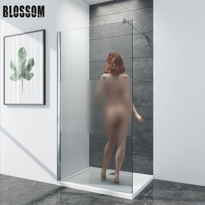 Wet Room Walk in Frosted Glass Shower Screen Door Bathroom