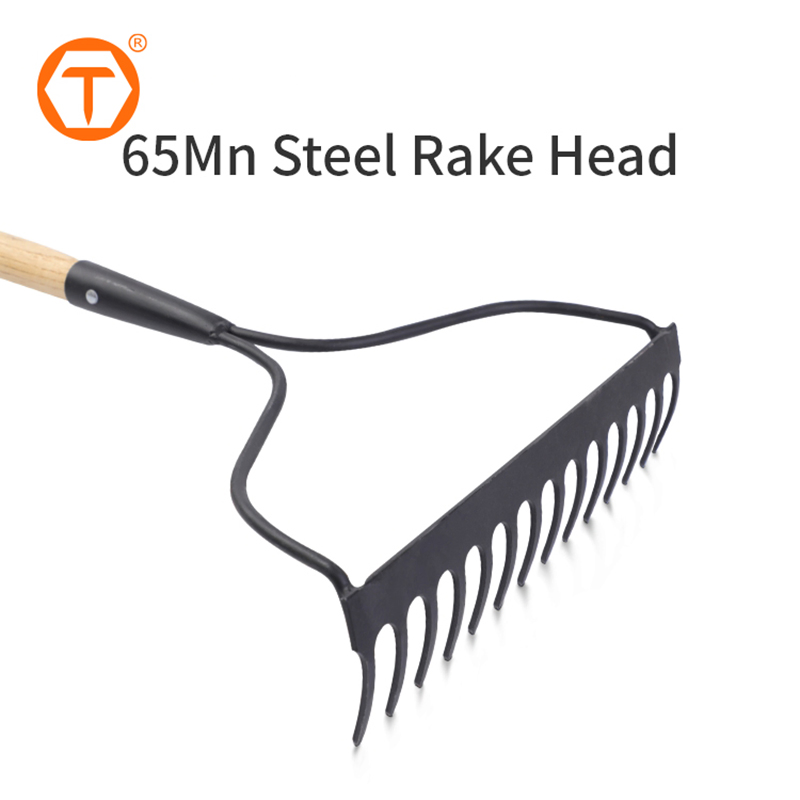 14 Teeth Garden Lawn Leaf Garden Agricultural Farm Plants Steel Bow Rake
