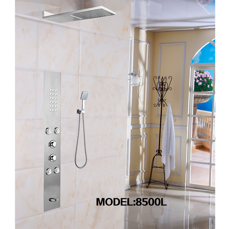 Recessed 5 Function Shower Panel with LED Light Display