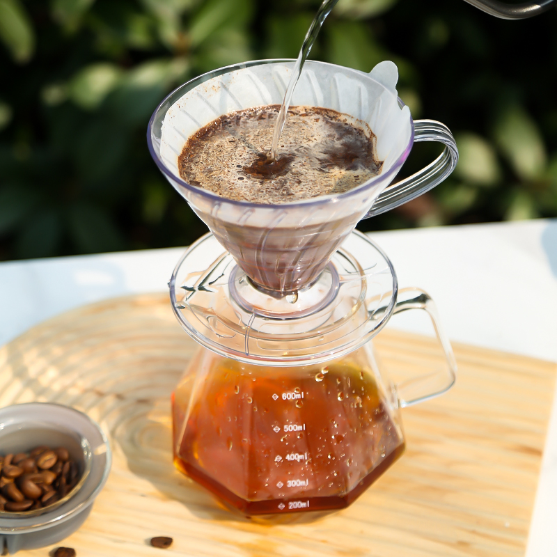 Premium Glass Pour Over Coffee Maker - Modern Design Sharing Brewer
