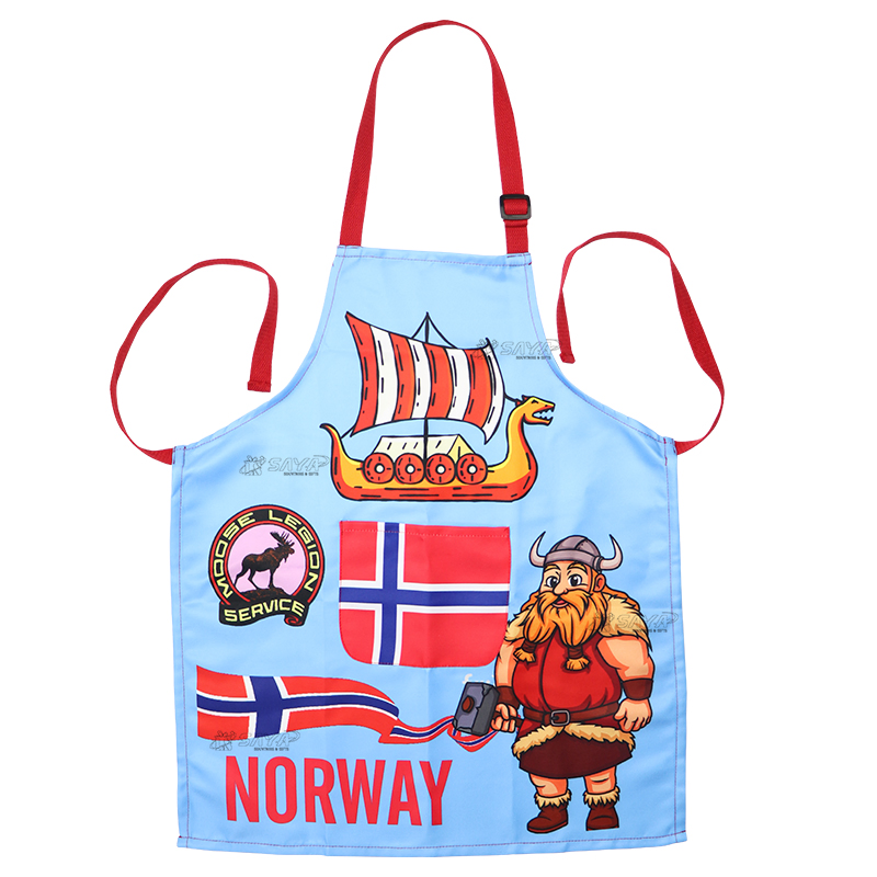 Hot Sale Custom Logo Printed Kids Aprons Souvenir Waterproof Polyester Kitchen Canvas Apron
