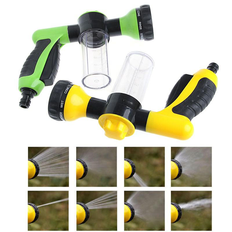 8 Spray Pattern Car Washing Spray Nozzle with Soap Dispenser Sprayer