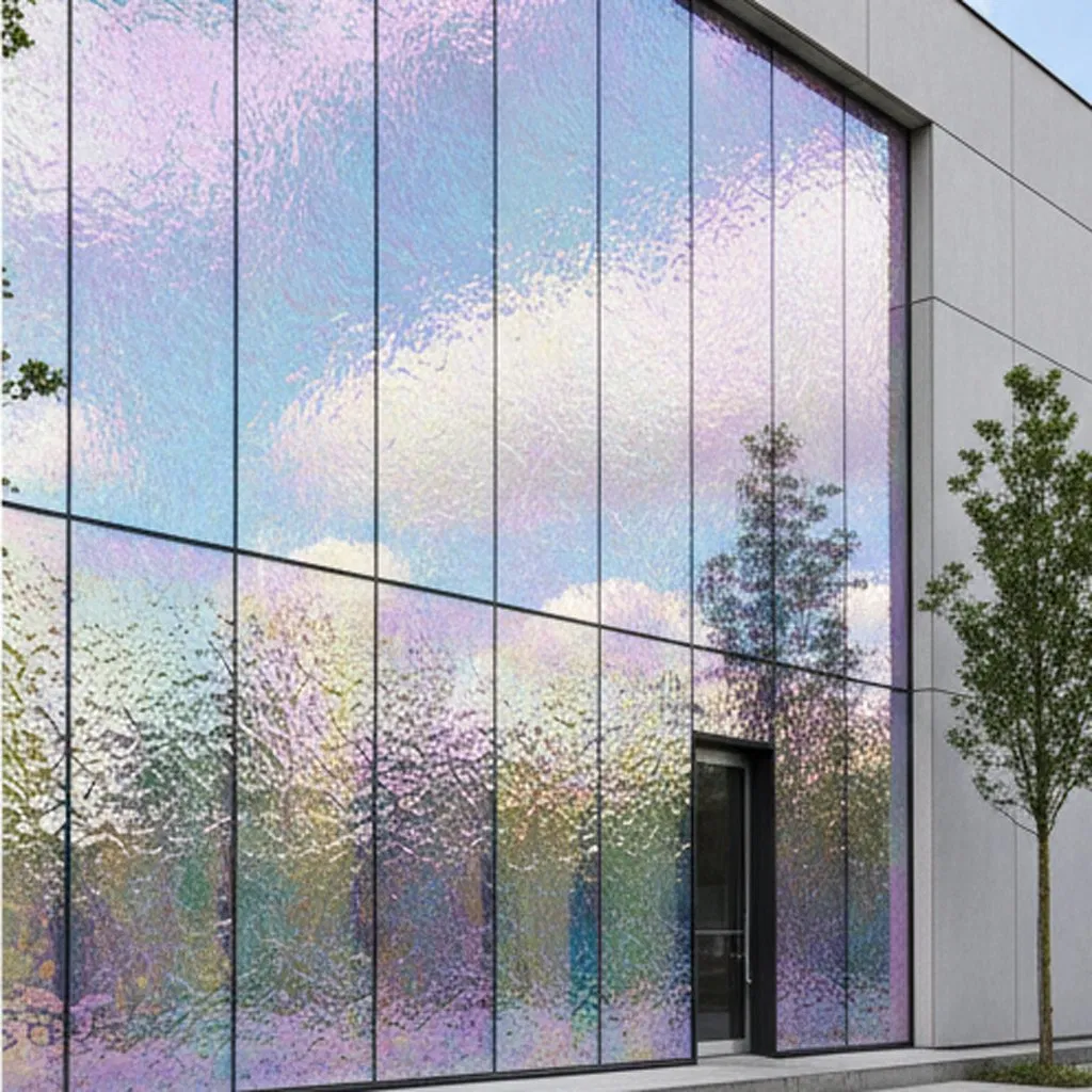 Coated and Painted with Vibrant Colors Fused Glass for Architectural Features