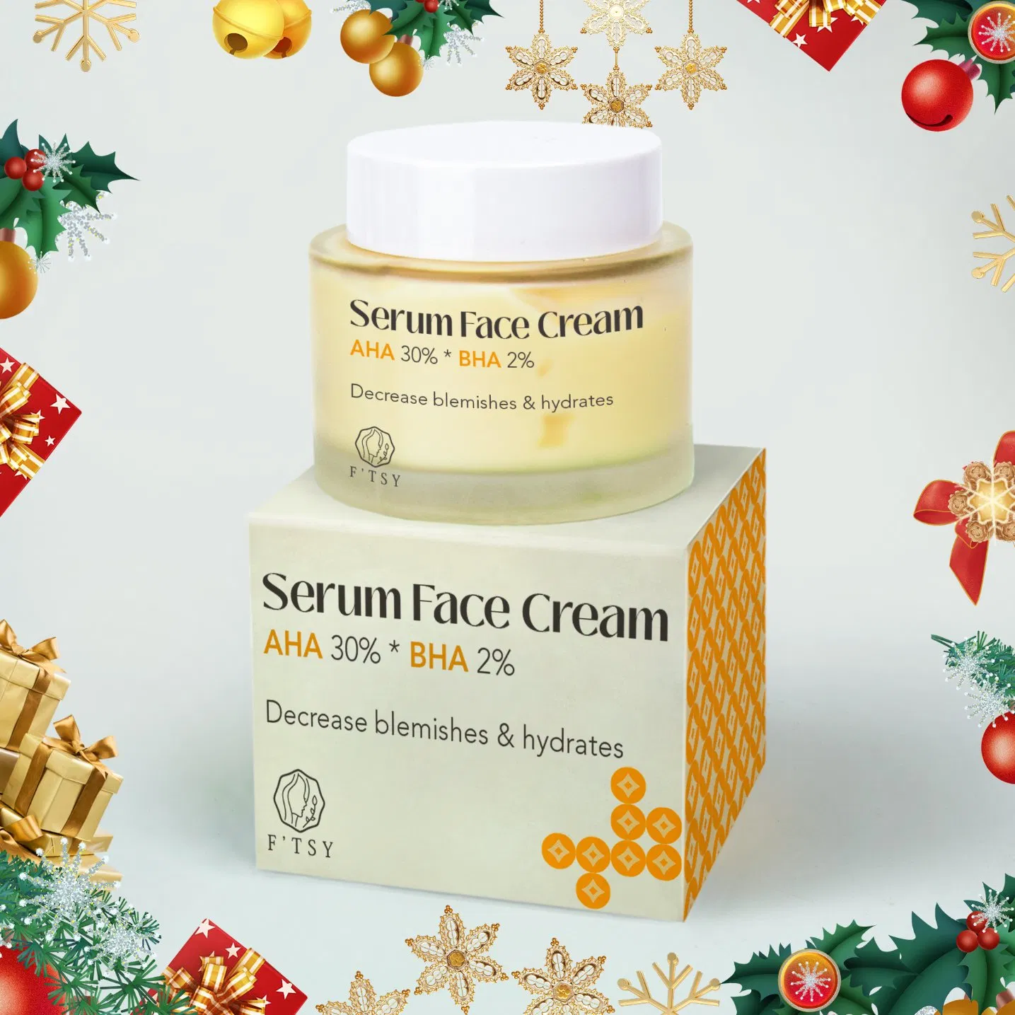 Private Label Aha 30% BHA 2% Serum Face Cream Hydrating Niacinamide Glowing Moisturizer Facial Solid Serum Cream Factory