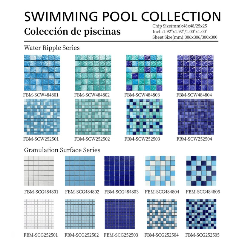 Керамическая мозаика Sino Blue and Green 48x48 мм