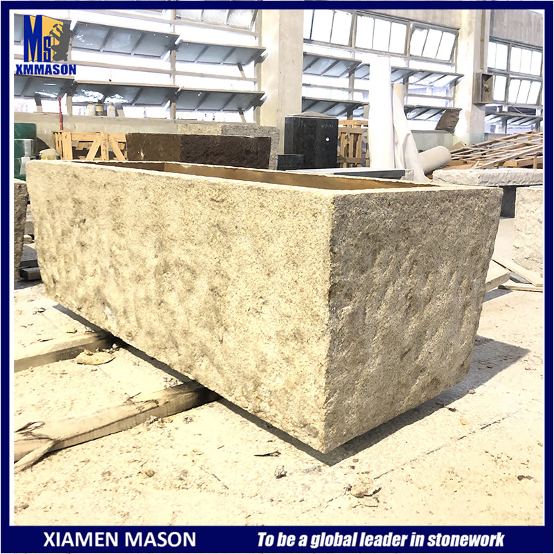 Белый гранитный цветочный горшок на заказ для двора