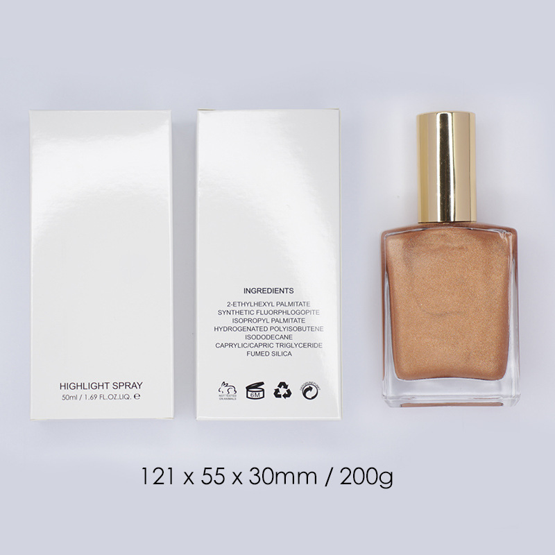 Factory Direct Sales Neutral Highlight Spray Glitter Highlighter Liquid Quicksand Makeup Contour Highlight Concealer Spray