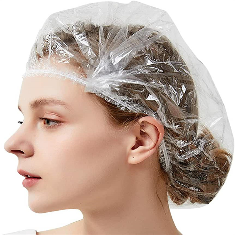 Thickening Shower Caps Hat Bathing Caps Hotel One-off Elastic Shower Cap Clear Hair Salon Bathroom Products Bath Caps