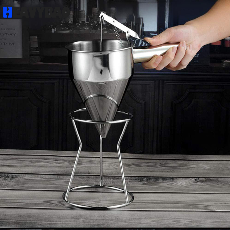 Heavybao Food Grade Stainless Steel Chocolate Oil Cream Cake Filter Funnel for Bakery