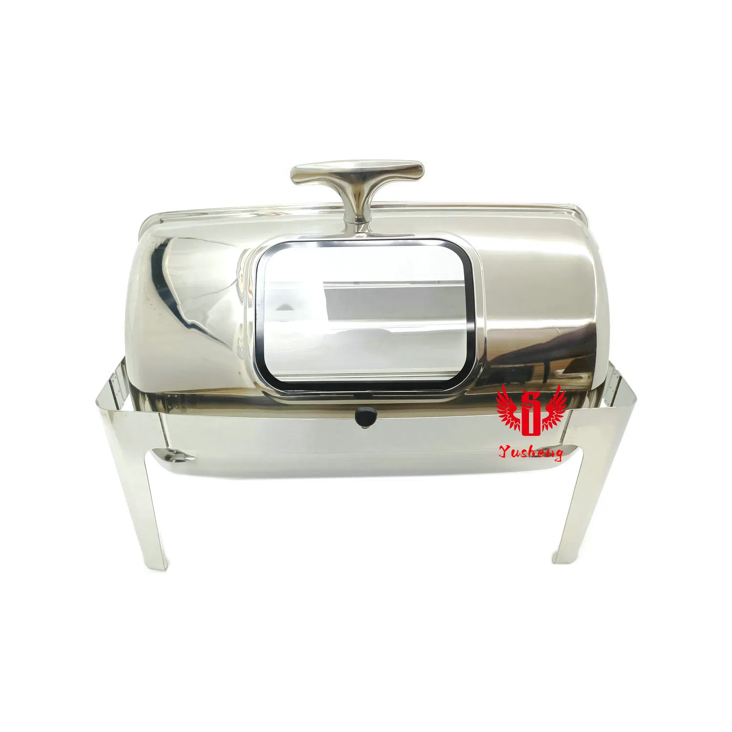 Visible Lid Rectangular Silver Steel Buffet Chafing Dish China Guangdong Factory