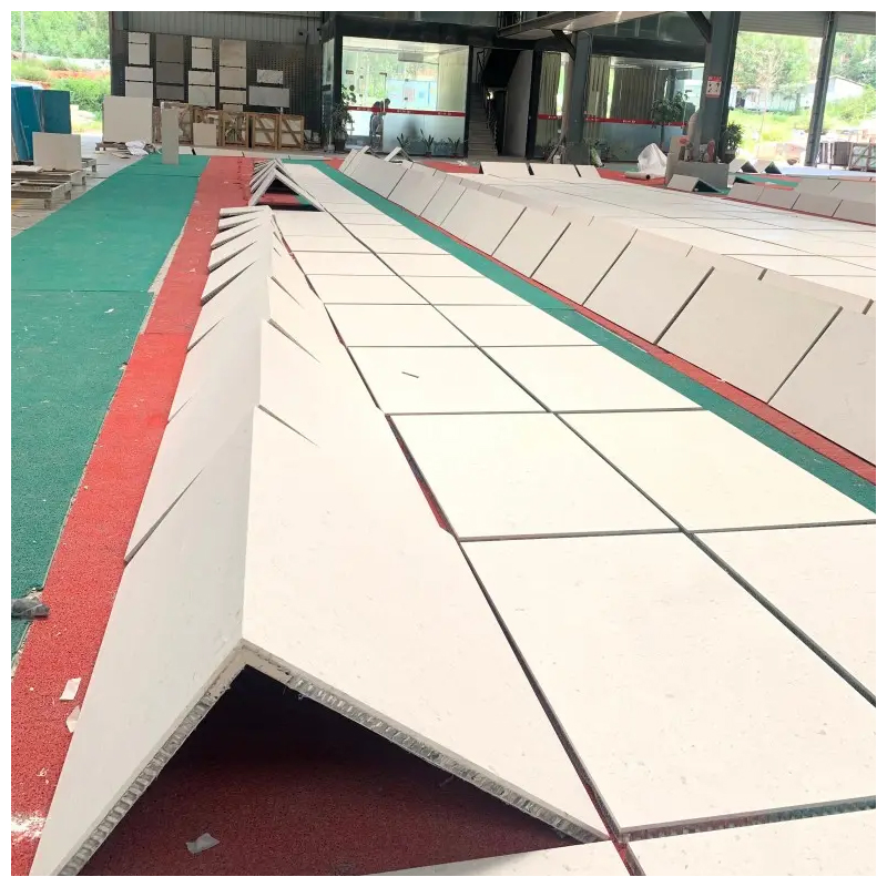 Beige Limestone Outdoor Waterproof Composite Aluminum Honeycomb Wall Cladding Tiles